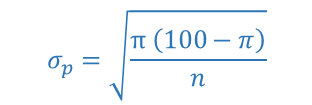 Ecart type de la distribution d'échantillonnage des pourcentages