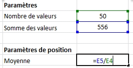 La moyenne se calcule en divisant la somme des valeurs par le nombre d'observations.